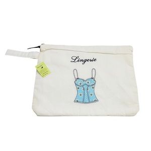LILY JULIET - Blue Lingerie Zippered Travel Bag - 15" x 12"